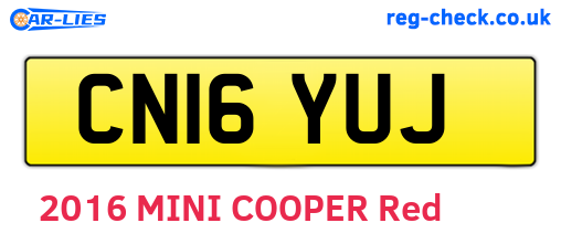 CN16YUJ are the vehicle registration plates.