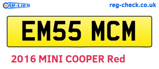 EM55MCM are the vehicle registration plates.
