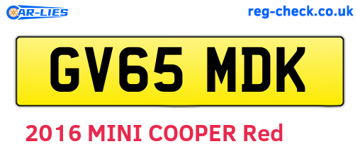 GV65MDK are the vehicle registration plates.