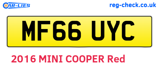 MF66UYC are the vehicle registration plates.