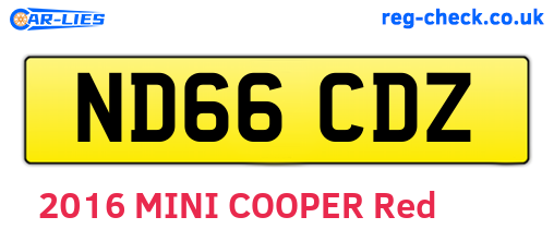 ND66CDZ are the vehicle registration plates.