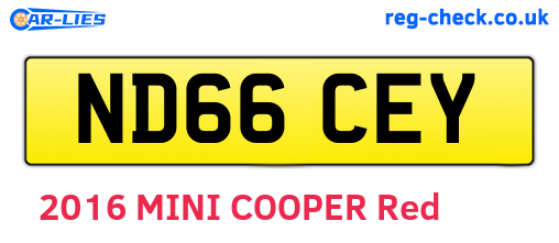 ND66CEY are the vehicle registration plates.