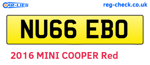 NU66EBO are the vehicle registration plates.