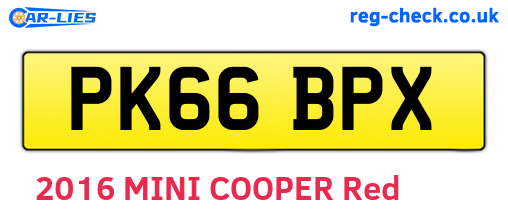 PK66BPX are the vehicle registration plates.