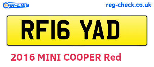 RF16YAD are the vehicle registration plates.