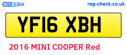YF16XBH are the vehicle registration plates.