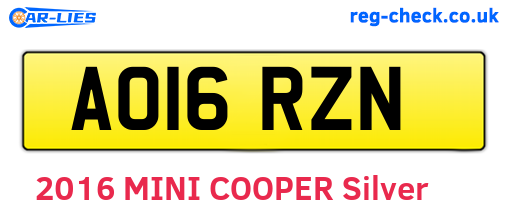 AO16RZN are the vehicle registration plates.
