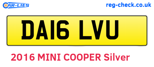 DA16LVU are the vehicle registration plates.