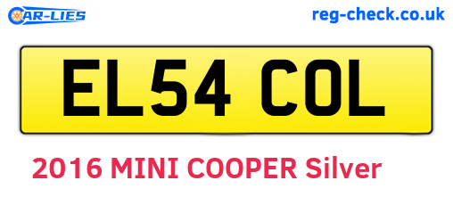 EL54COL are the vehicle registration plates.