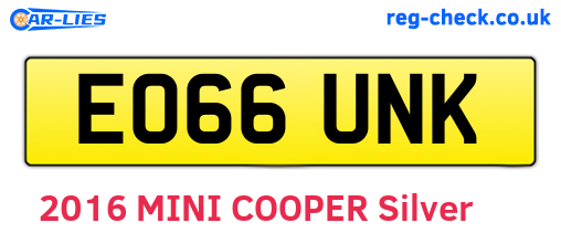 EO66UNK are the vehicle registration plates.