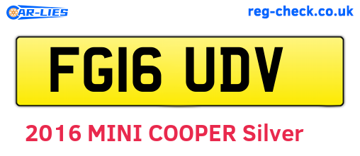 FG16UDV are the vehicle registration plates.