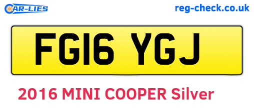 FG16YGJ are the vehicle registration plates.