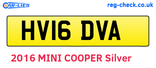 HV16DVA are the vehicle registration plates.