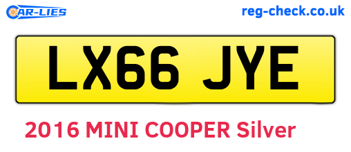 LX66JYE are the vehicle registration plates.