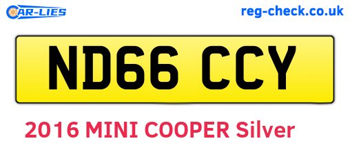 ND66CCY are the vehicle registration plates.