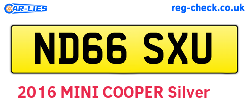 ND66SXU are the vehicle registration plates.
