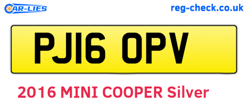 PJ16OPV are the vehicle registration plates.