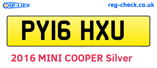 PY16HXU are the vehicle registration plates.