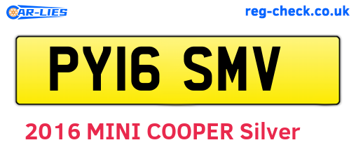 PY16SMV are the vehicle registration plates.