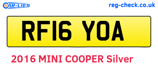 RF16YOA are the vehicle registration plates.