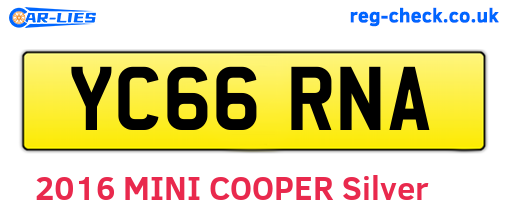 YC66RNA are the vehicle registration plates.
