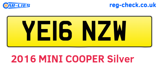 YE16NZW are the vehicle registration plates.