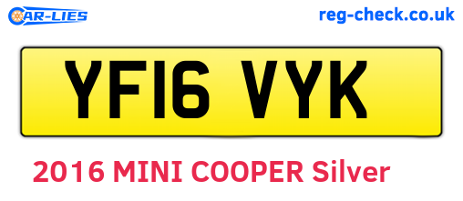 YF16VYK are the vehicle registration plates.