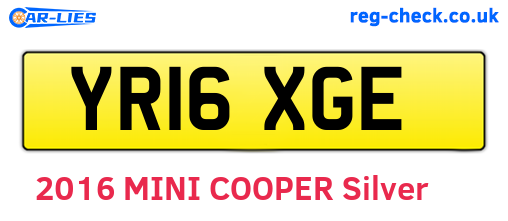 YR16XGE are the vehicle registration plates.