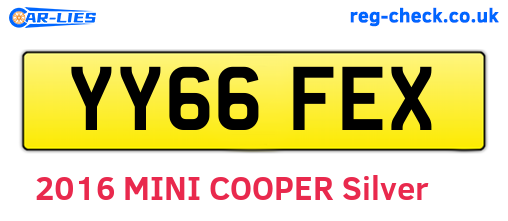 YY66FEX are the vehicle registration plates.