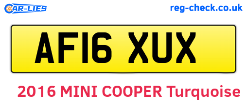 AF16XUX are the vehicle registration plates.