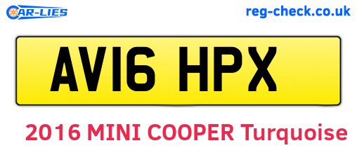 AV16HPX are the vehicle registration plates.