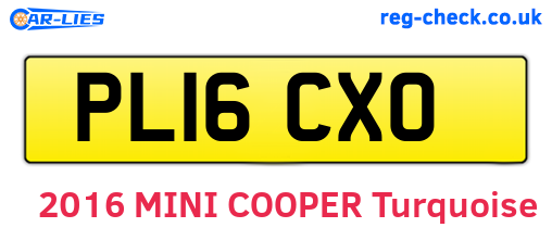 PL16CXO are the vehicle registration plates.