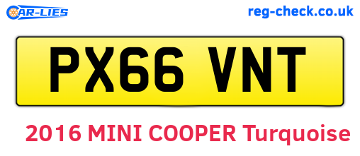 PX66VNT are the vehicle registration plates.