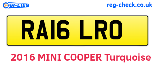 RA16LRO are the vehicle registration plates.
