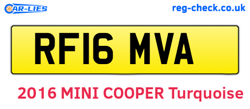 RF16MVA are the vehicle registration plates.