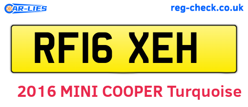 RF16XEH are the vehicle registration plates.