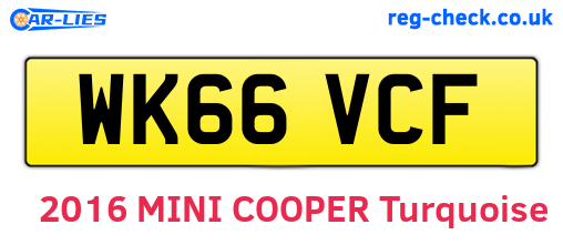 WK66VCF are the vehicle registration plates.