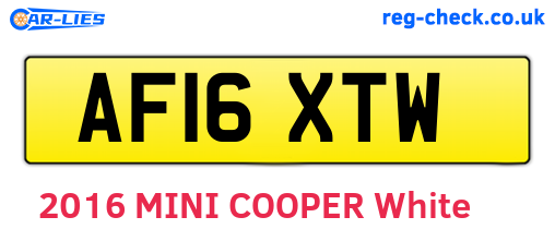 AF16XTW are the vehicle registration plates.