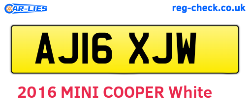AJ16XJW are the vehicle registration plates.