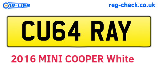 CU64RAY are the vehicle registration plates.