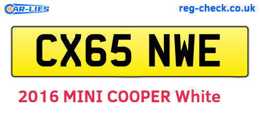 CX65NWE are the vehicle registration plates.
