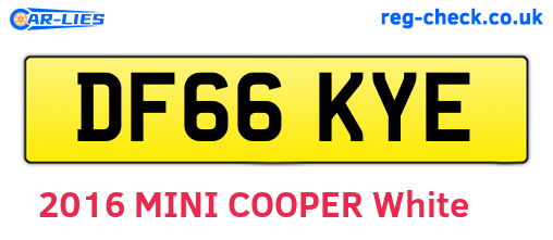 DF66KYE are the vehicle registration plates.
