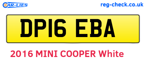 DP16EBA are the vehicle registration plates.