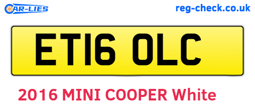 ET16OLC are the vehicle registration plates.