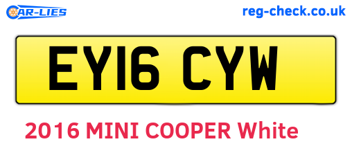 EY16CYW are the vehicle registration plates.
