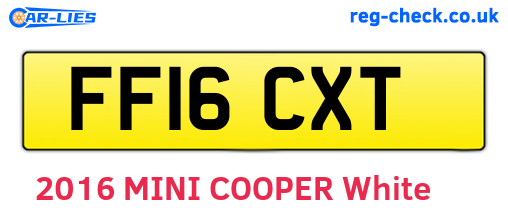 FF16CXT are the vehicle registration plates.