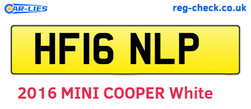 HF16NLP are the vehicle registration plates.