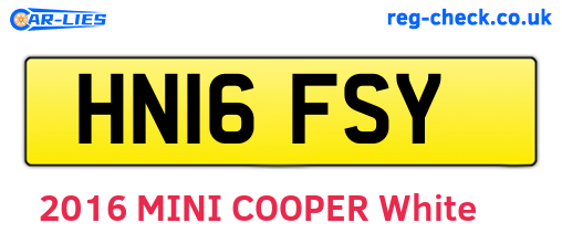 HN16FSY are the vehicle registration plates.