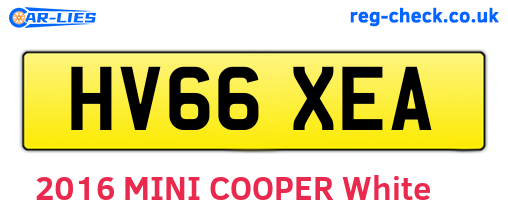 HV66XEA are the vehicle registration plates.