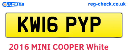 KW16PYP are the vehicle registration plates.